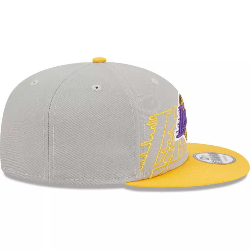 New Era Flat Brim 9FIFTY Draft Edition 2023 Los Angeles Lakers NBA Grey and  Yellow Snapback Cap