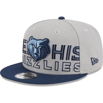 Gorra plana gris y azul marino snapback 9FIFTY Draft Edition 2023 de Memphis Grizzlies NBA de New Era