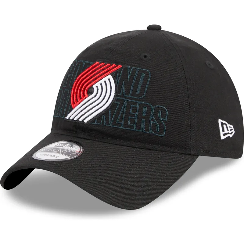schwarze-verstellbare-gebogene-kappe-9twenty-draft-edition-2023-der-portland-trail-blazers-nba-von-new-era
