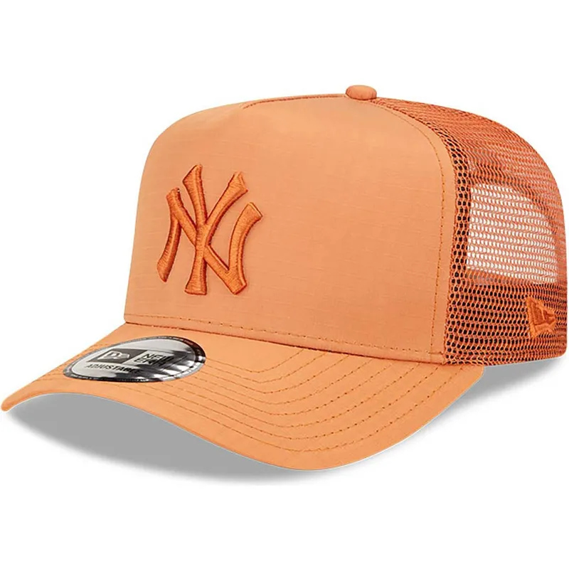 gorra-trucker-marron-con-logo-marron-a-frame-tech-ripstop-de-new-york-yankees-mlb-de-new-era