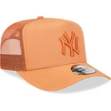 casquette-trucker-marron-avec-logo-marron-a-frame-tech-ripstop-new-york-yankees-mlb-new-era