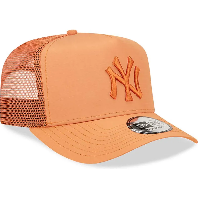 gorra-trucker-marron-con-logo-marron-a-frame-tech-ripstop-de-new-york-yankees-mlb-de-new-era