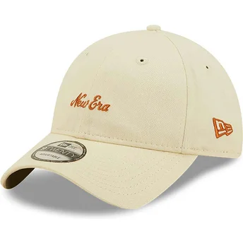 Beige verstellbare 9TWENTY Herringbone Curved Cap von New Era