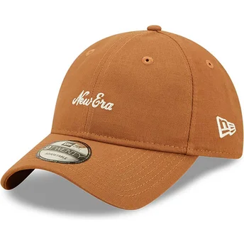 Καφέ καμπυλωτό ρυθμιζόμενο καπέλο 9TWENTY Linen της New Era
