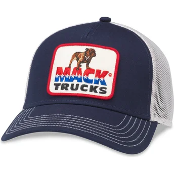 Blaue und weiße Trucker-Snapback-Kappe Mack Trucks Twill...