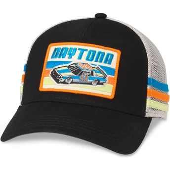 Svartvit truckerkeps snapback Daytona International Speedway Tri Color från American Needle