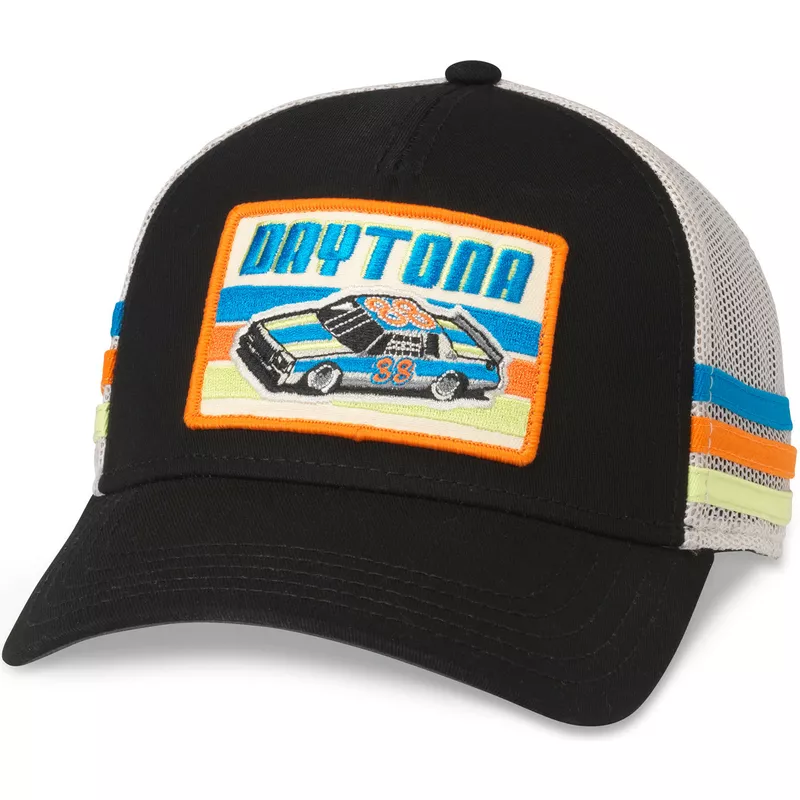 american-needle-daytona-international-speedway-tri-color-black-and-white-snapback-trucker-hat