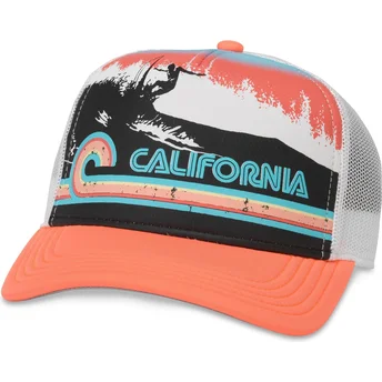 Gorra trucker naranja snapback California Riptide Valin...