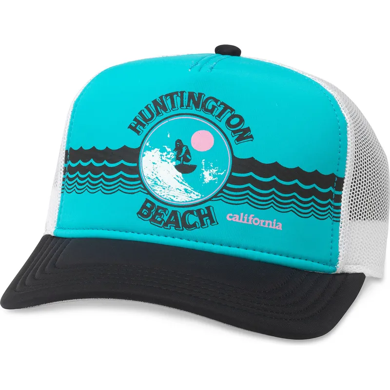 casquette-trucker-bleue-blanche-et-noire-snapback-huntington-beach-california-riptide-valin-american-needle