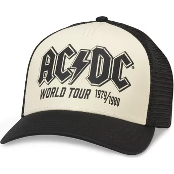 Casquette trucker beige et noire snapback AC/DC World Tour Sinclair American Needle