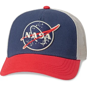 Gorra trucker azul marino, blanca y roja snapback NASA Valin de American Needle