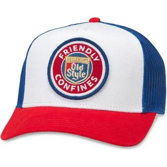Καπέλο τράκερ λευκό, μπλε και κόκκινο snapback Old Style Valin της American Needle