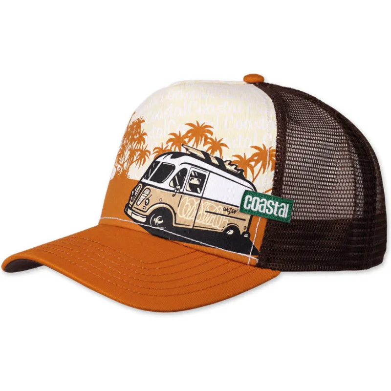 Casquette Trucker Coastal Surf Naked III - Taille Unique Ajustable - Visière Incurvée, Mesh Arrière - Couleur Sable/khaki - Style Décontracté