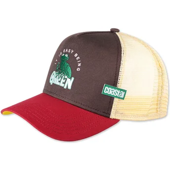 Καφέ και κόκκινο καπέλο trucker It Is Easy Being Green HFT της Coastal