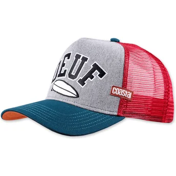 Gorra trucker gris, roja y azul Oeuf HFT de Coastal