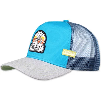 Gorra trucker azul y gris Coffee To Ride HFT de Coastal