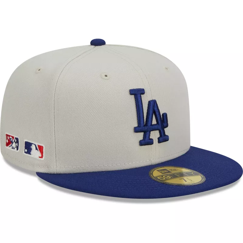 New Era Flat Brim 59FIFTY Farm Team Los Angeles Dodgers Grey and Blue Fitted Cap