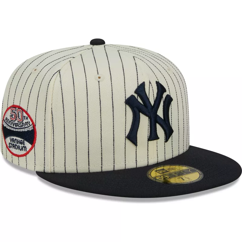 New York Yankees New Era MLB Retro Script 59FIFTY Fitted Hat - Off White