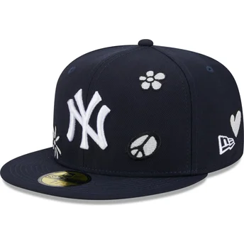 Gorra plana azul marino ajustada 59FIFTY Sunlight Pop de New York Yankees MLB de New Era