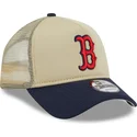 casquette-trucker-beige-et-bleue-marine-9forty-a-frame-all-day-trucker-boston-red-sox-mlb-new-era