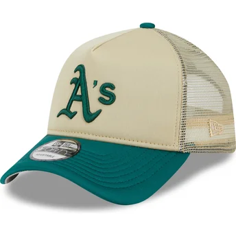 Men's Oakland Athletics New Era x Alpha Industries Black A-Frame 9FORTY  Trucker Snapback Hat