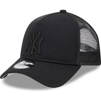 Schwarze Trucker-Kappe mit schwarzem Logo 9FORTY A Frame All Day Trucker der New York Yankees MLB von New Era