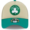 gorra-trucker-beige-y-verde-9forty-a-frame-all-day-trucker-de-boston-celtics-nba-de-new-era