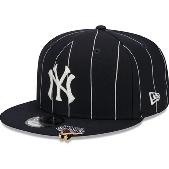 Καπέλο επίπεδο μπλε ναυτικό snapback 9FIFTY Pinstripe Visor Clip των New York Yankees MLB από την New Era