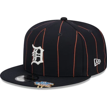 Σκούρο μπλε επίπεδο καπέλο snapback 9FIFTY Pinstripe Visor Clip των Detroit Tigers MLB από την New Era