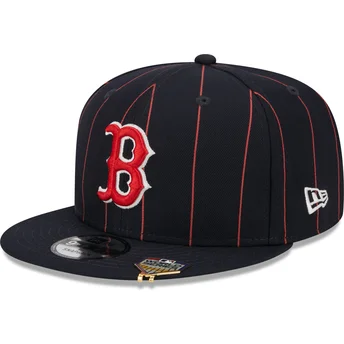 Επίπεδο καπέλο ναυτικό μπλε snapback 9FIFTY Pinstripe Visor Clip των Boston Red Sox MLB από New Era