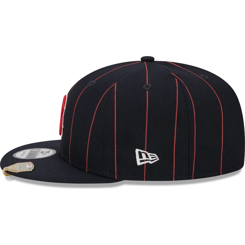 marineblaue-flache-snapback-kappe-9fifty-pinstripe-visor-clip-der-boston-red-sox-mlb-von-new-era