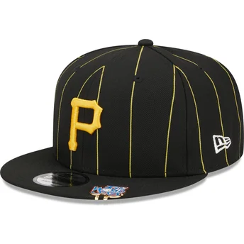 Μαύρο επίπεδο καπέλο snapback 9FIFTY Pinstripe Visor Clip των Pittsburgh Pirates MLB της New Era