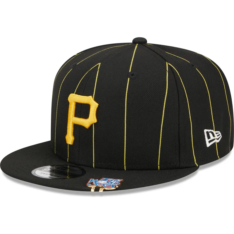 svart-platt-snapback-keps-9fifty-pinstripe-visor-clip-fran-pittsburgh-pirates-mlb-av-new-era