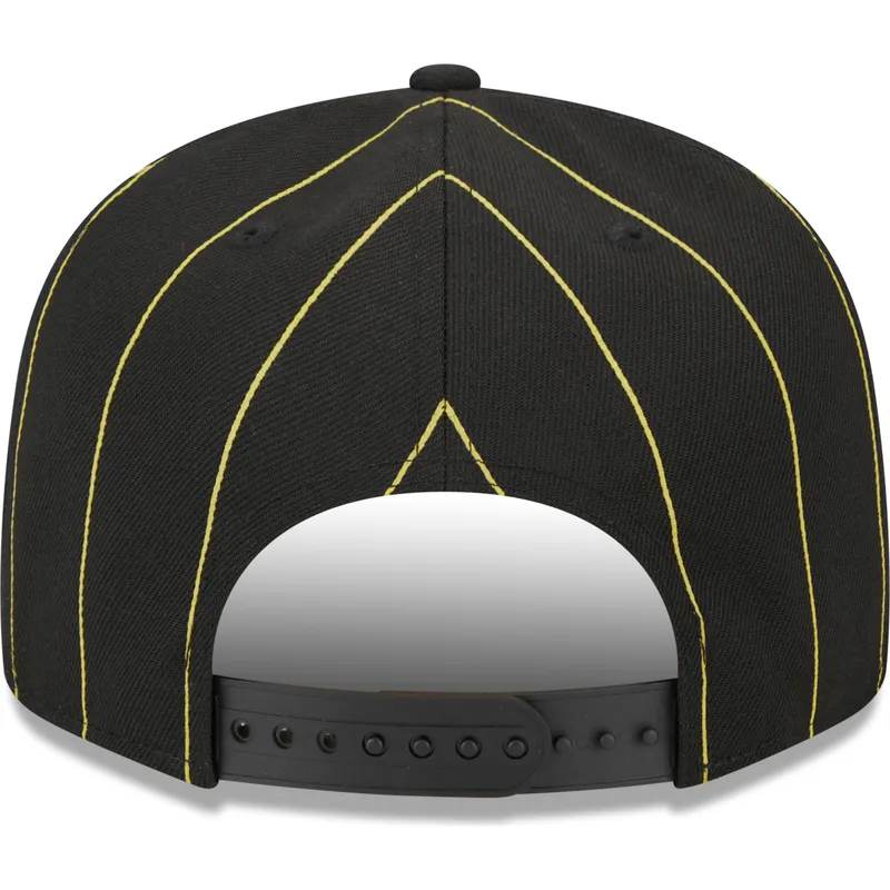 schwarze-flache-snapback-kappe-9fifty-pinstripe-visor-clip-der-pittsburgh-pirates-mlb-von-new-era