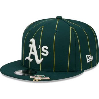 Grön platt snapback-keps 9FIFTY Pinstripe Visor Clip från Oakland Athletics MLB av New Era