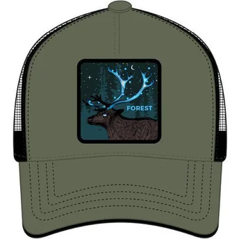 Casquette trucker verte et noire cerf Forest FOR2 Beasts Capslab