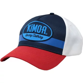 Kimoa Curved Brim Team Turbo Blue, White and Red Adjustable Cap