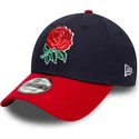 casquette-courbee-bleue-marine-et-rouge-ajustable-9forty-core-england-rugby-rfu-new-era