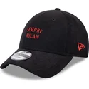 casquette-courbee-noire-ajustable-sempre-milan-9forty-needle-cord-ac-milan-serie-a-new-era