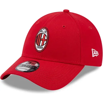 Ρυθμιζόμενο κόκκινο καπέλο με καμπύλη 9FORTY Core AC Milan Serie A της New Era