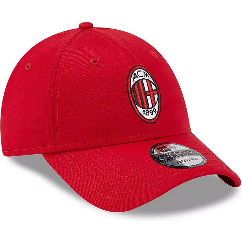 New Era Curved Brim 9FORTY Core AC Milan Serie A Red Adjustable Cap