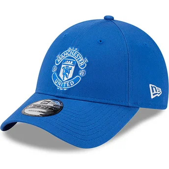 Ρυθμιζόμενο μπλε καπέλο με καμπύλη 9FORTY Seasonal της Manchester United Football Club Premier League από τη New Era