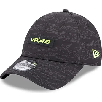 Gorra curva negra ajustable 9FORTY All Over Print de Valentino Rossi VR46 MotoGP de New Era