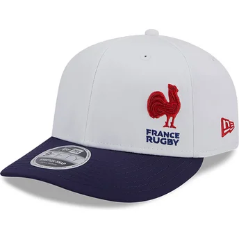 Λευκό και μπλε καπέλο με καμπύλη snapback 9FIFTY Stretch Snap Flawless της French Rugby Federation FFR από New Era