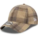 gorra-curva-marron-ajustable-9twenty-check-de-new-era