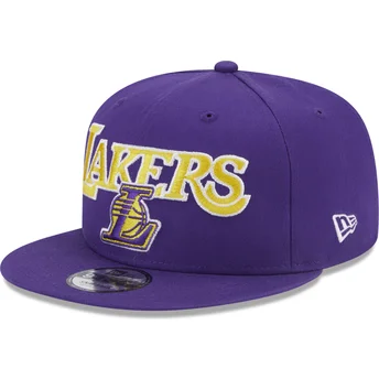 Καπέλο με ίσιο γείσο βιολετί snapback 9FIFTY Patch των Los Angeles Lakers NBA της New Era