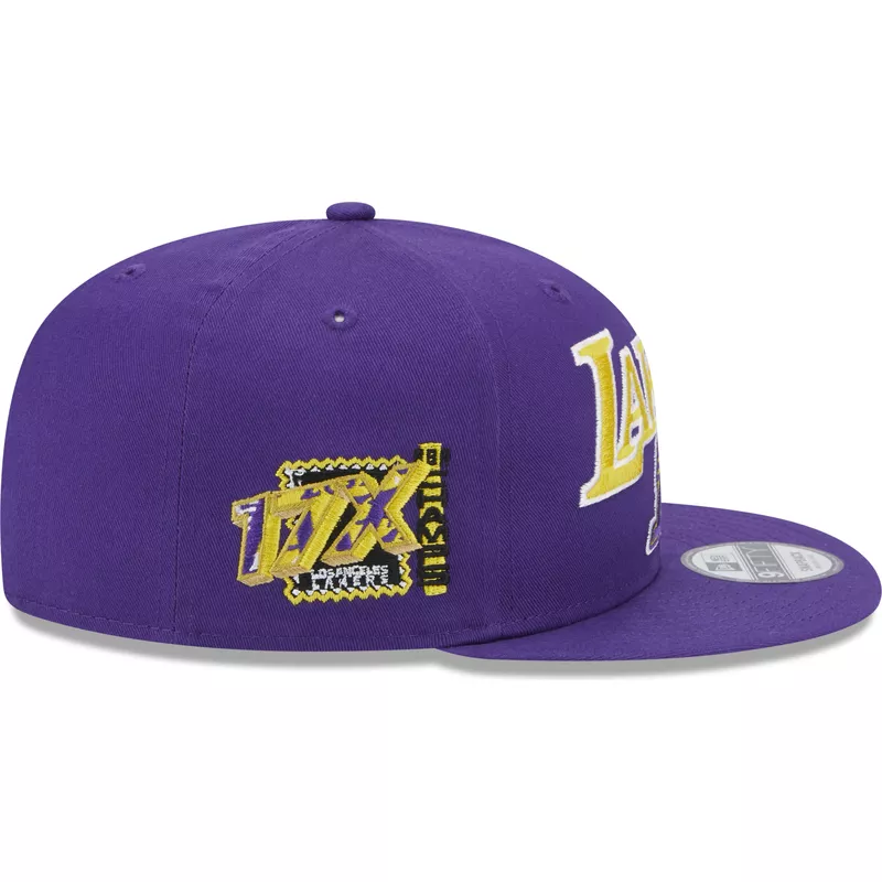 New Era Flat Brim 9FIFTY Patch Los Angeles Lakers Purple Snapback Cap