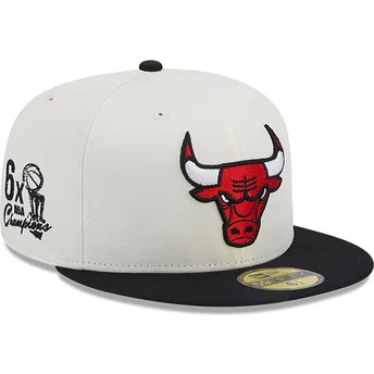 gorra-plana-blanca-y-negra-ajustada-59fifty-championships-de-chicago-bulls-nba-de-new-era