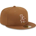 gorra-plana-marron-ajustada-59fifty-team-outline-de-los-angeles-dodgers-mlb-de-new-era