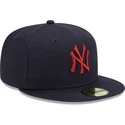 new-era-flat-brim-red-logo-59fifty-league-essential-new-york-yankees-mlb-navy-blue-fitted-cap